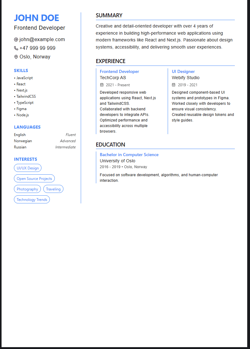 Professional template